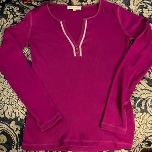 Long sleeved berry colored tee, size Small.